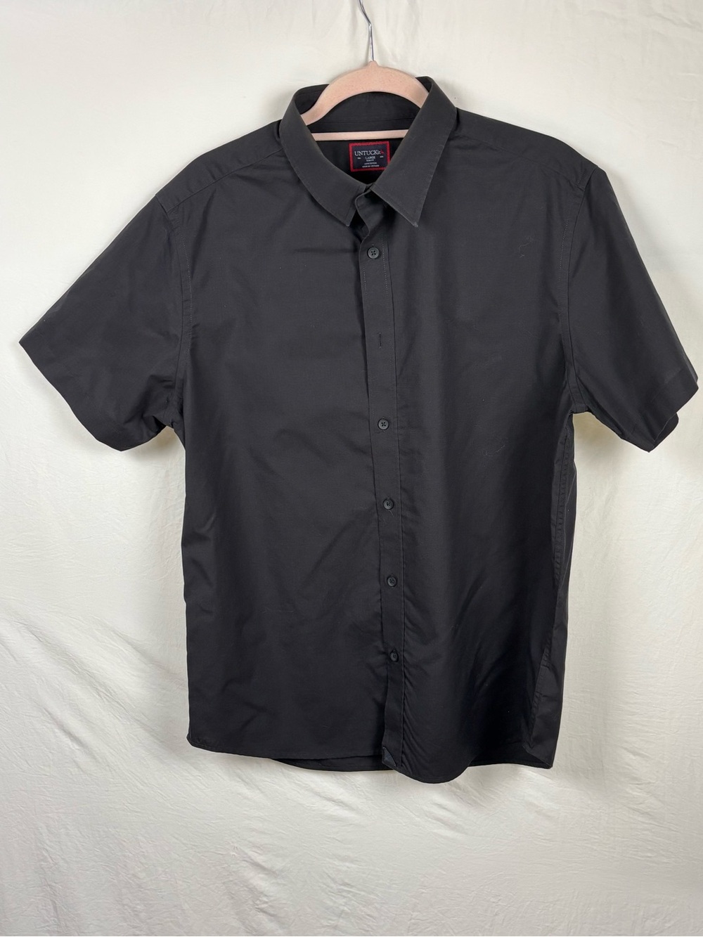 UNTUCKit Men's Large Black Short-Sleeve Button-Down Shirt - Picture 1 of 11